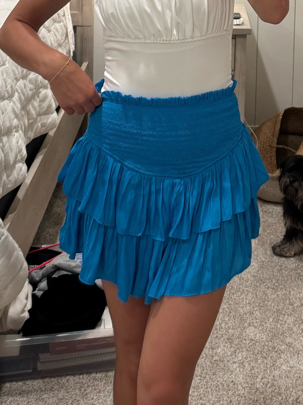 Mustard Seed Ruffle Mini Skirt